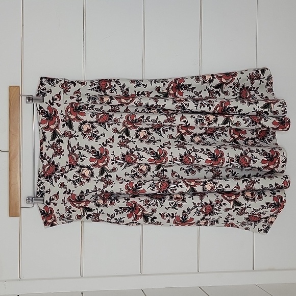 NWT Agnes & Dora 2XL grey and red/pink floral midi skirt - Picture 1 of 5